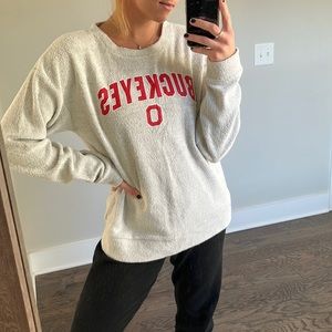 OHIO STATE terry open neck crew sweatshirt